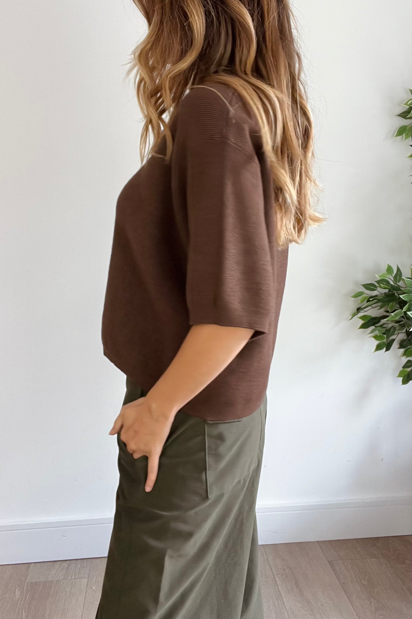 Boxy Waffle Knit Tee