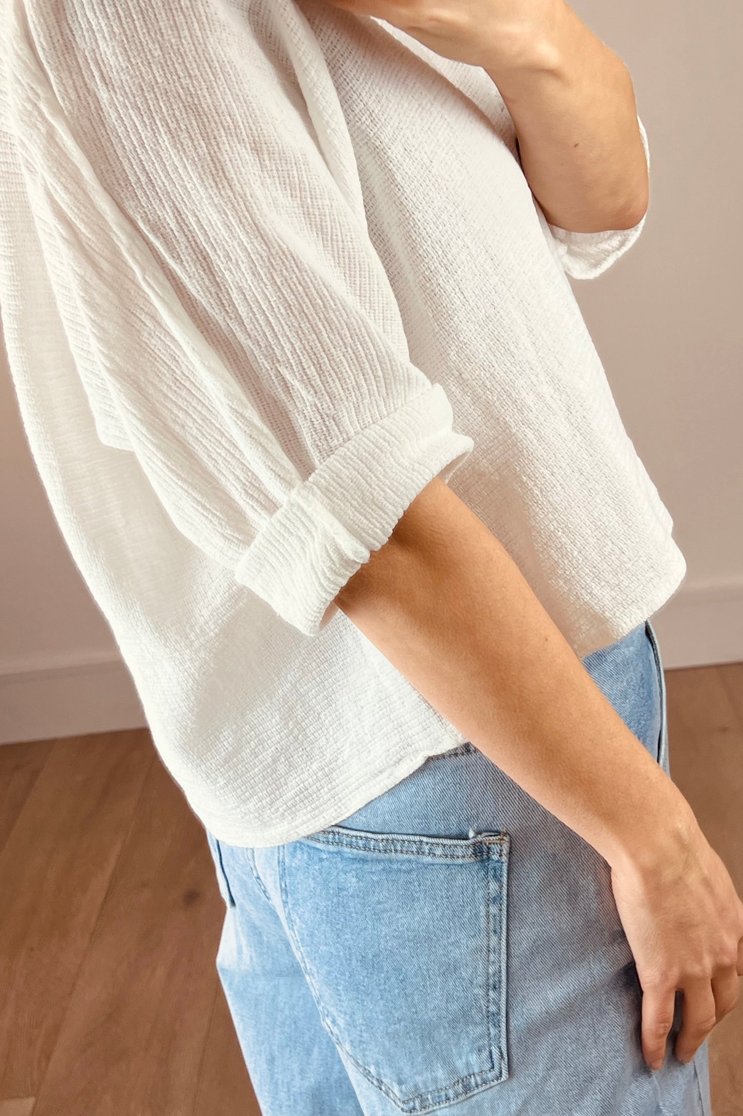 Washed Linen Crop Tee