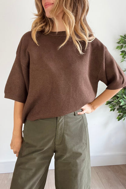 Boxy Waffle Knit Tee