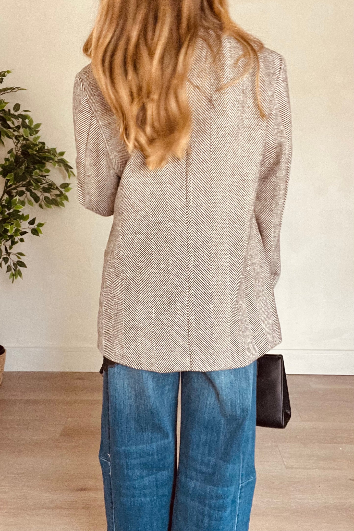 Herringbone Blazer in Brown