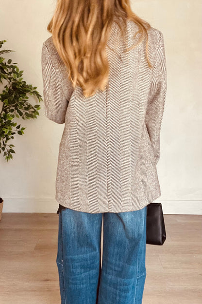 Herringbone Blazer in Brown