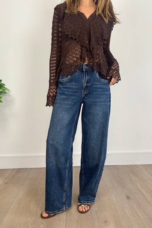 Mid wash Barrel Jeans