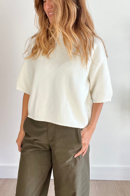 Boxy Waffle Knit Tee