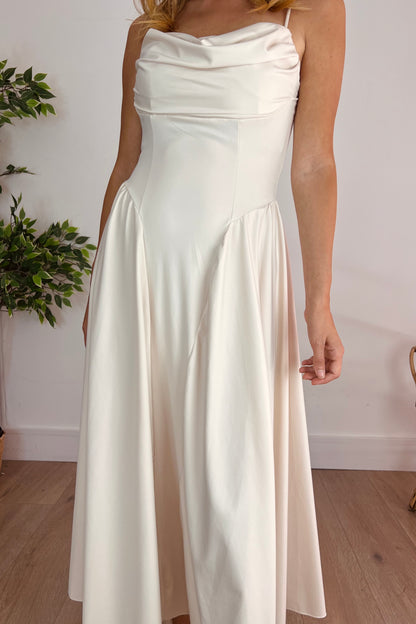 Draped Detail Midi Dress