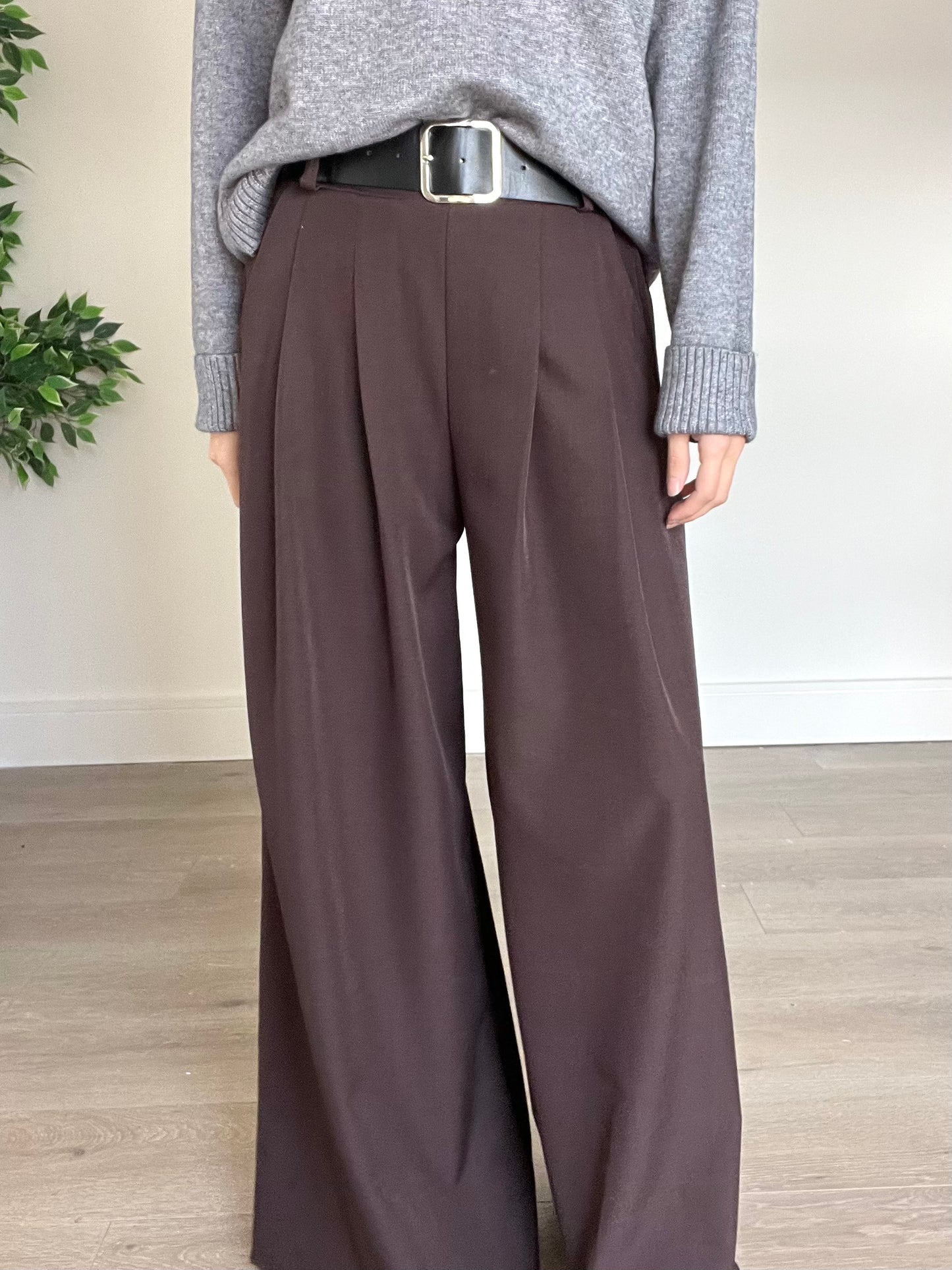 Belted Wide Leg Trousers