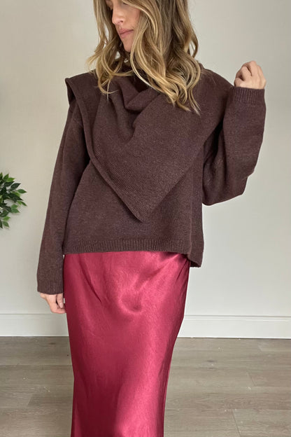 Drape Scarf Wool Blend Jumper