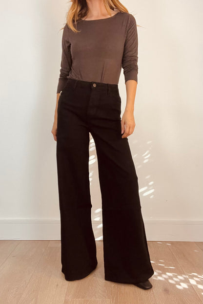 Black High Waisted Wide Leg jeans