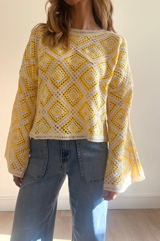 Yellow Crochet Top