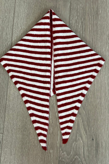 Burgundy/Cream Stripe Triangle Scarf