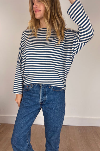 Fine Knit Soft Stripe Batwing Top (more colours)