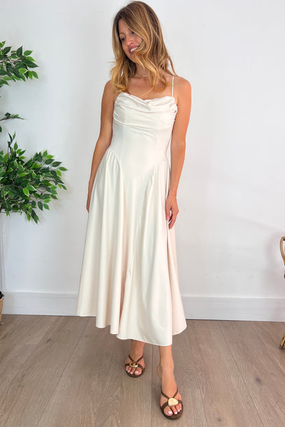 Draped Detail Midi Dress