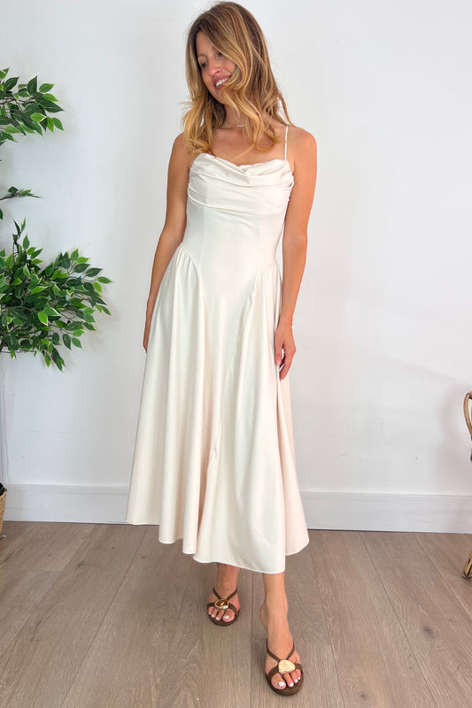 Draped Detail Midi Dress