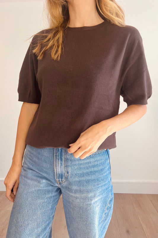 Brown Soft Knit Tee