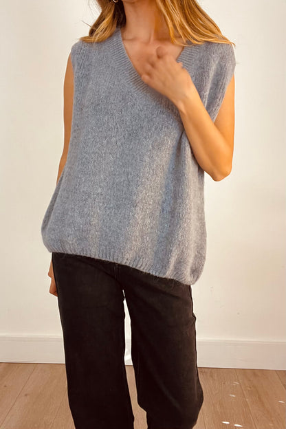 V Neck Knitted Tank Top