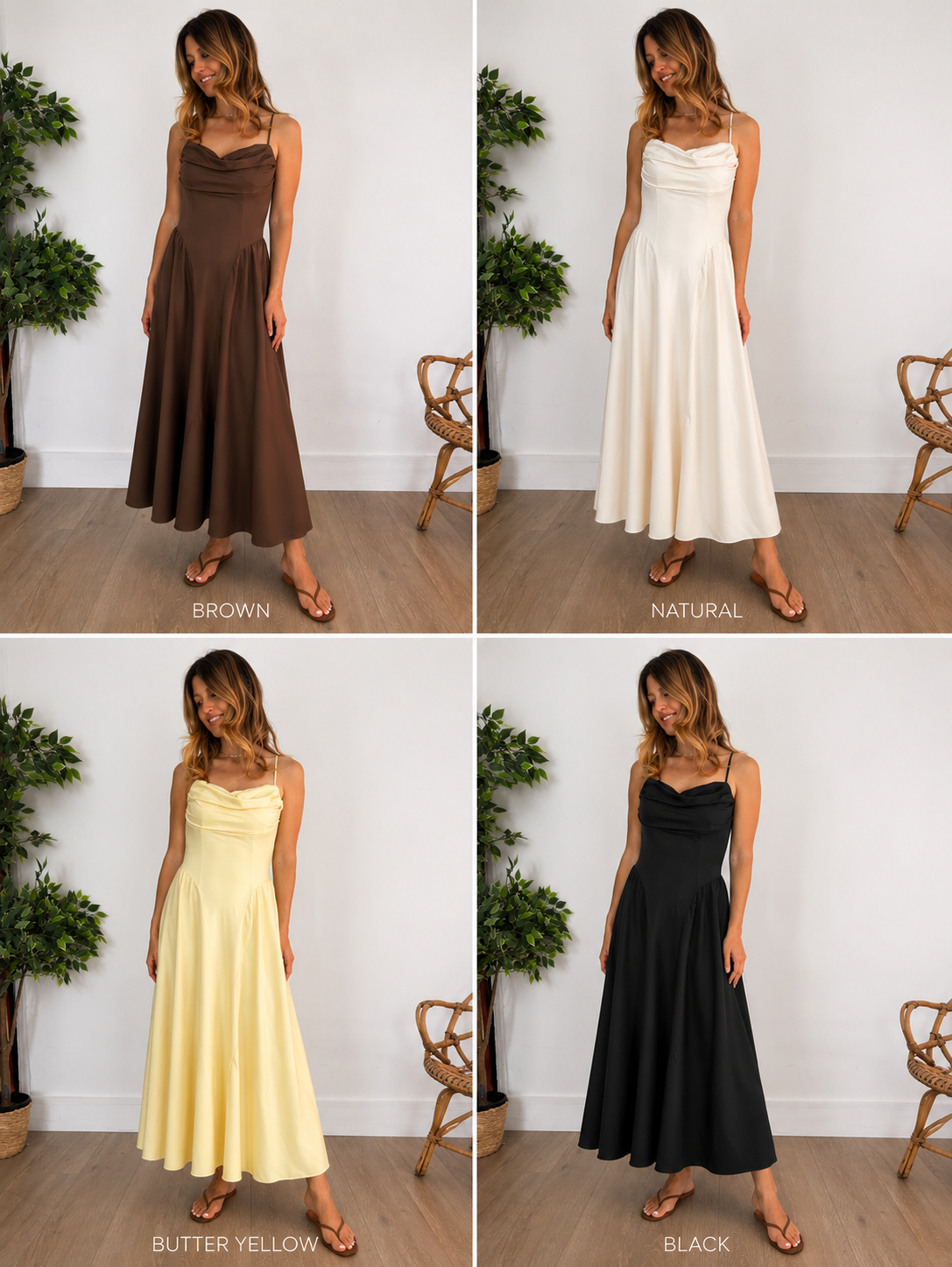 Draped Detail Midi Dress