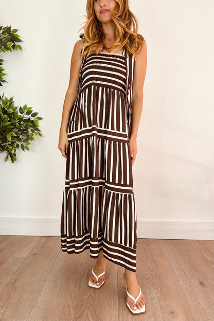 Stripe Tie Strap Maxi