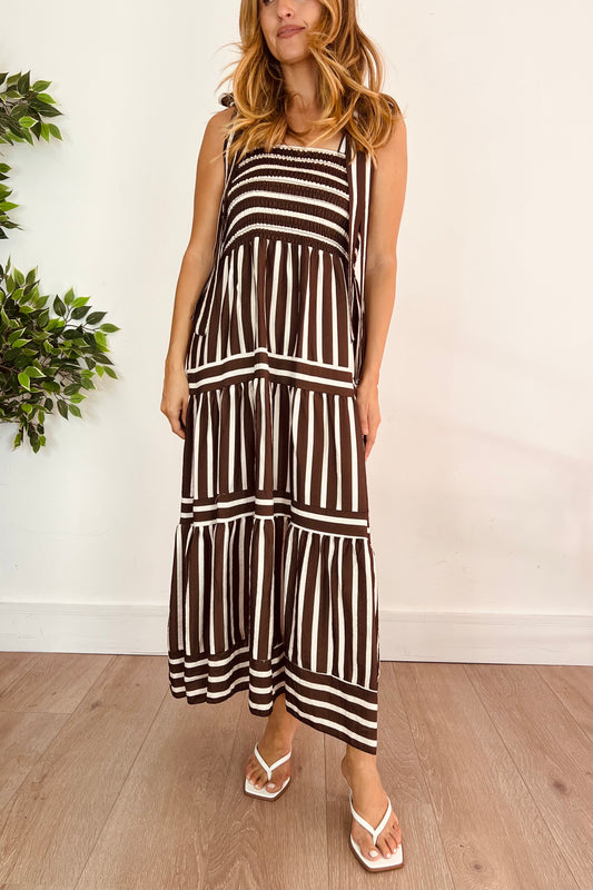 Stripe Tie Strap Maxi