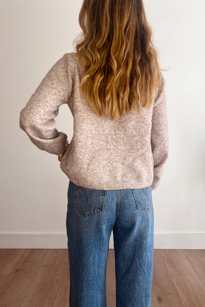 Lace Trim Melange Cardigan