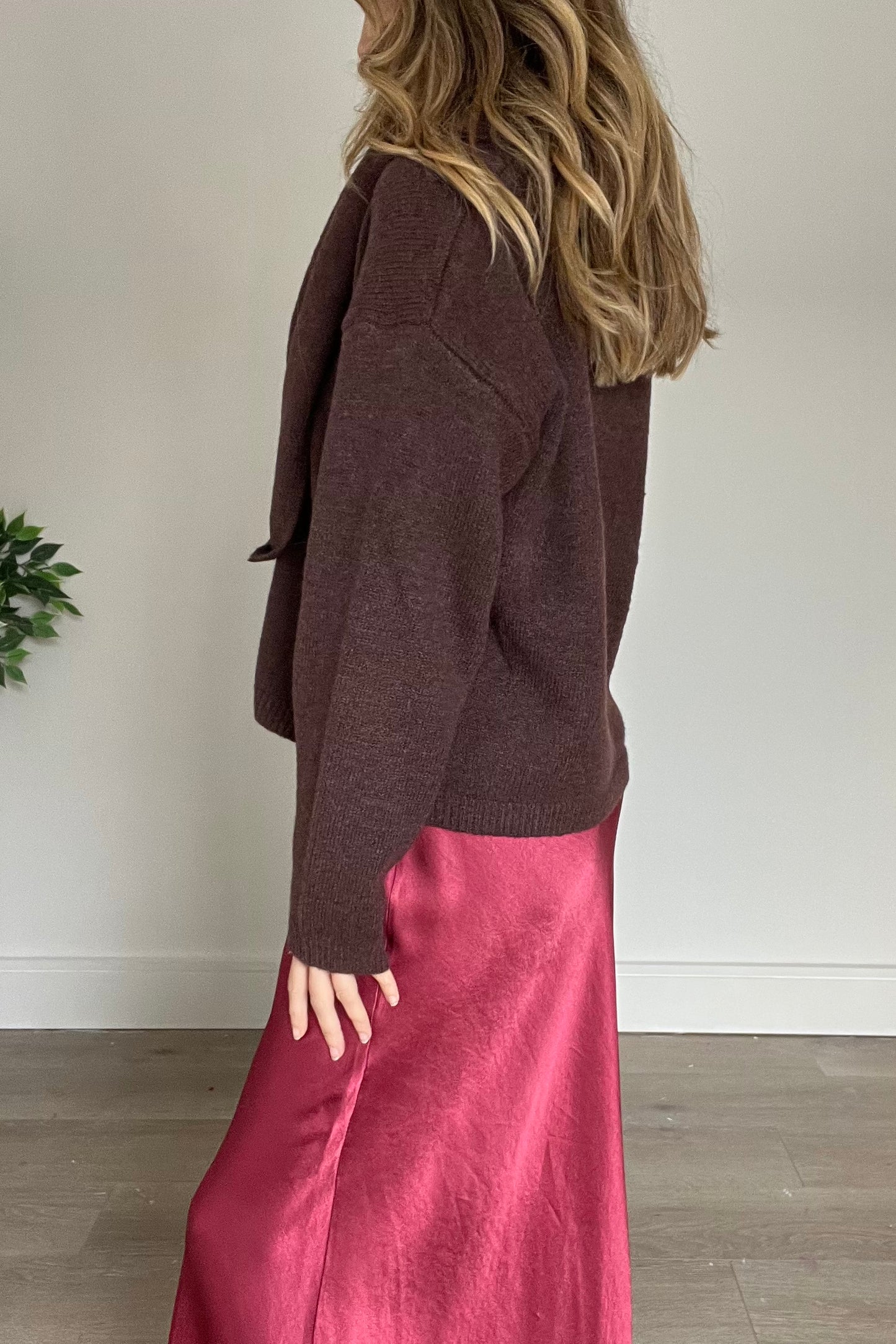 Drape Scarf Wool Blend Jumper
