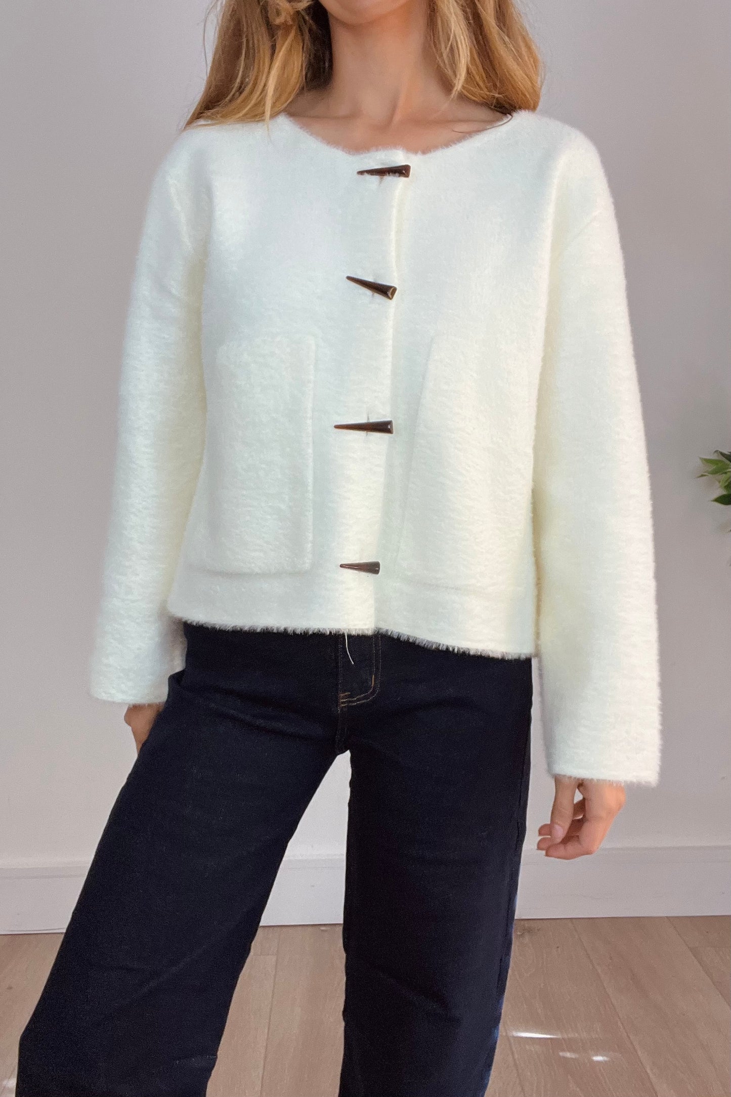 Fluffy Toggle Cardigan