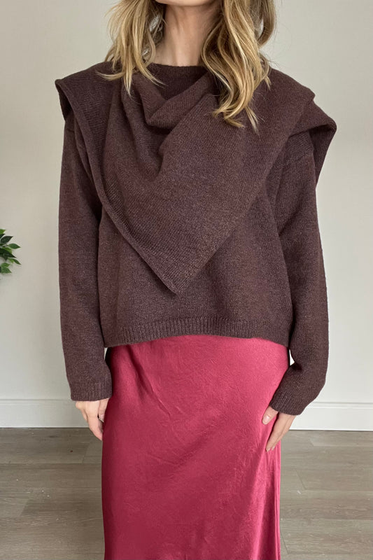 Drape Scarf Wool Blend Jumper