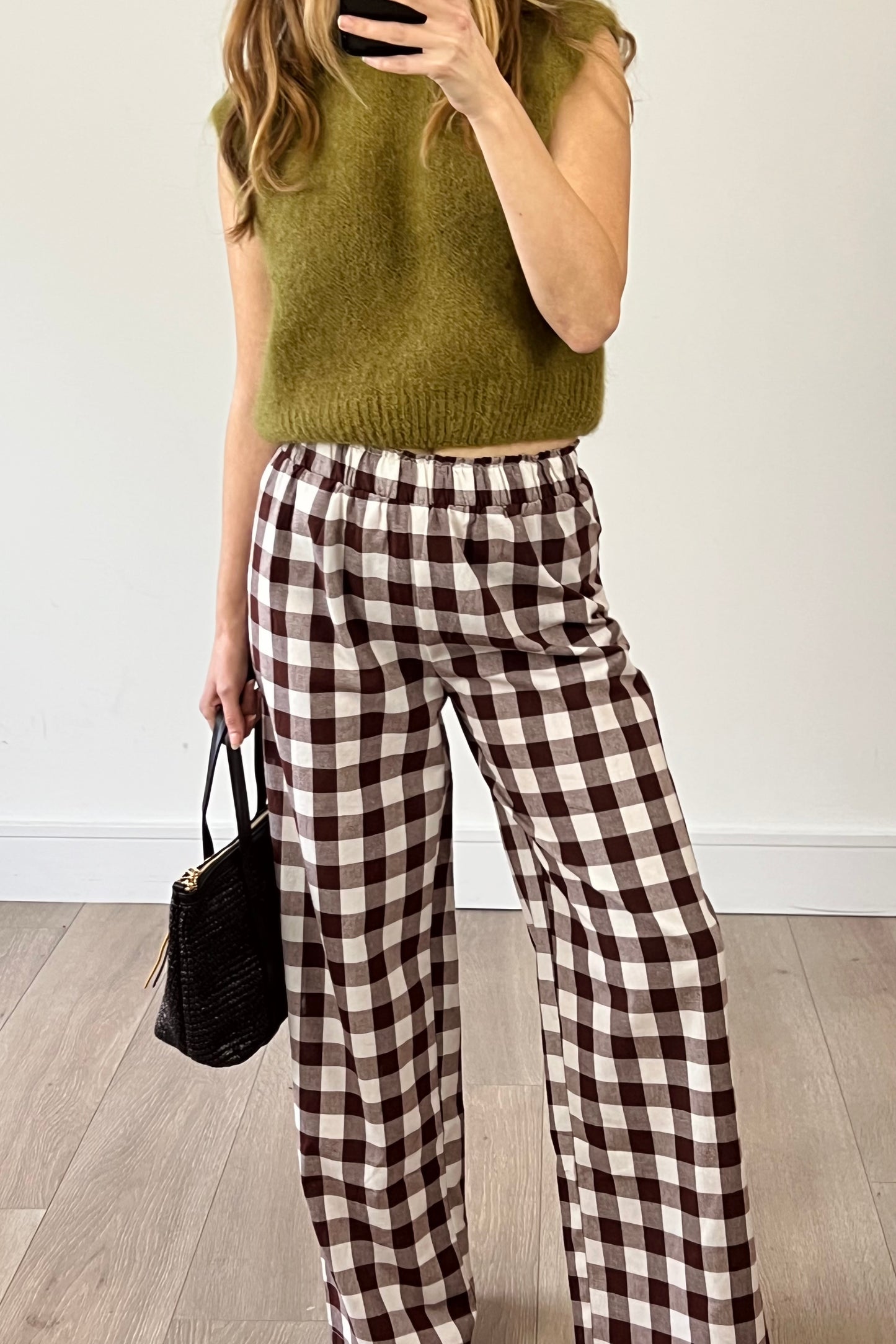 Cotton Checkered Trousers