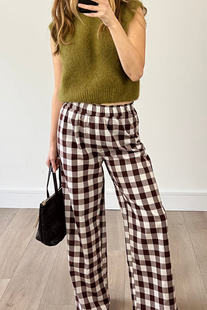 Cotton Checkered Trousers