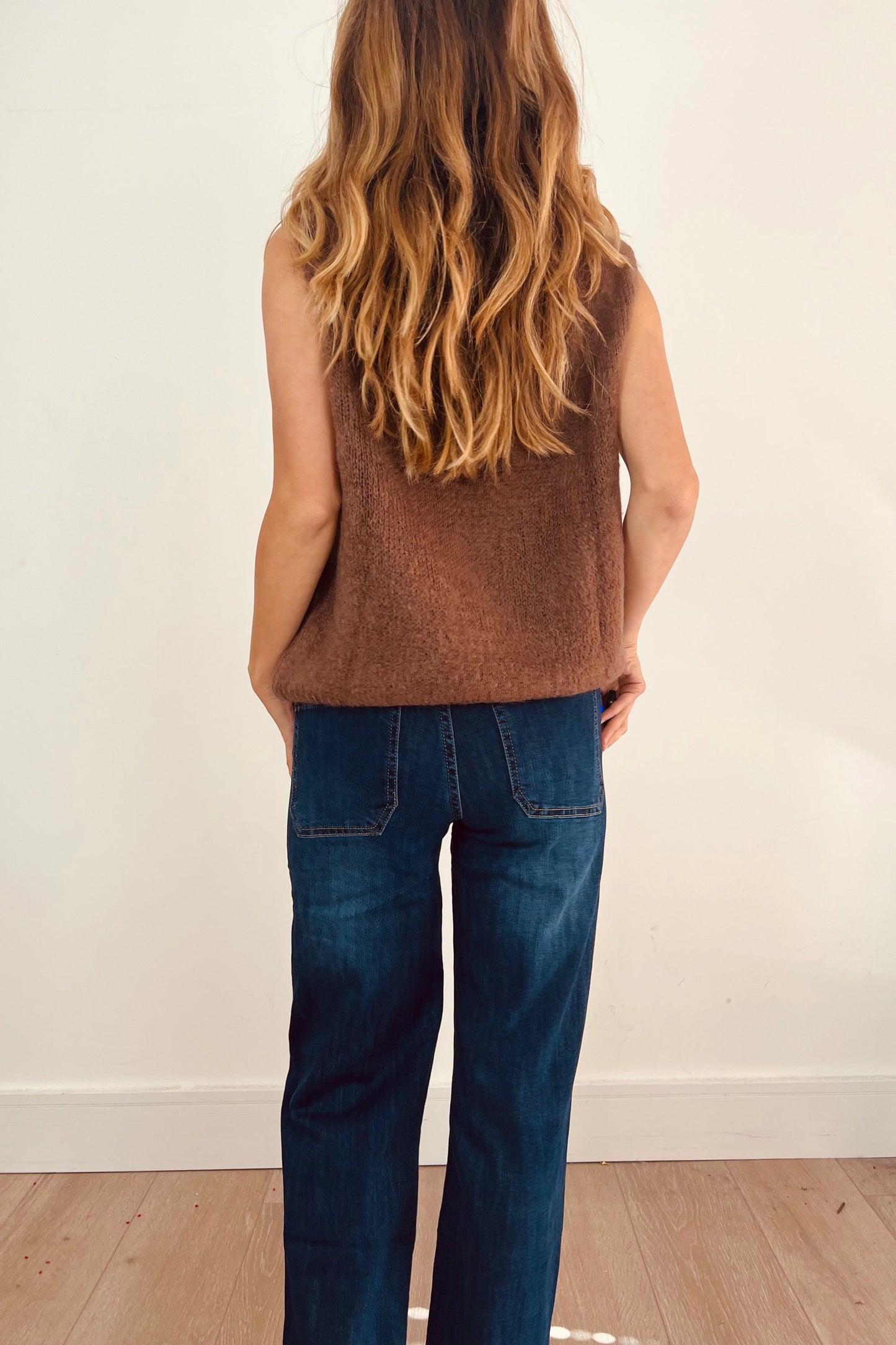 V Neck Knitted Tank Top