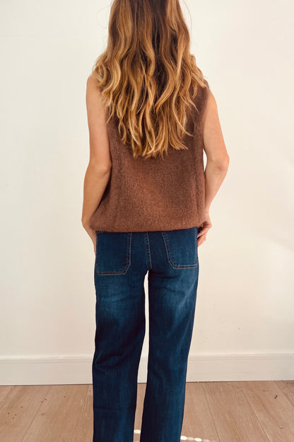 V Neck Knitted Tank Top