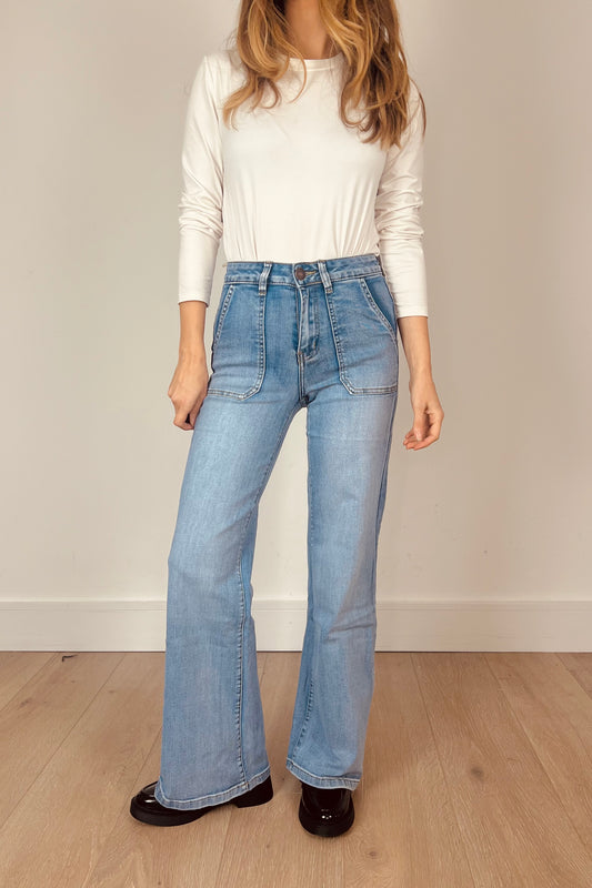 The Wide Leg Toxik Jeans in Light Blue