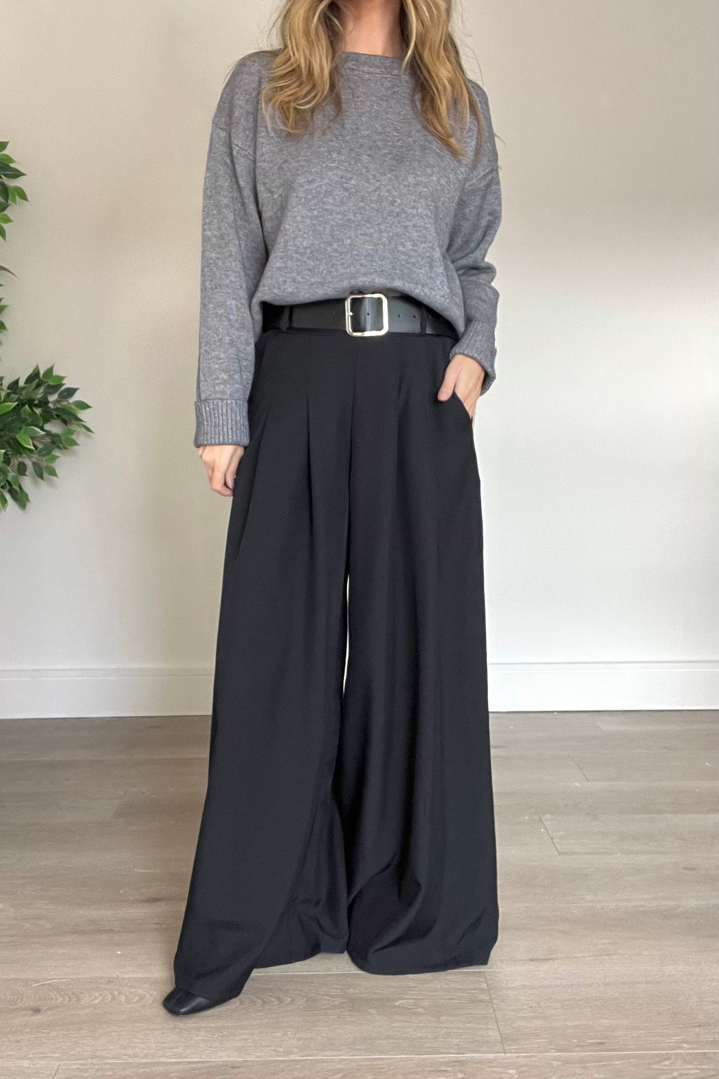 Belted Wide Leg Trousers
