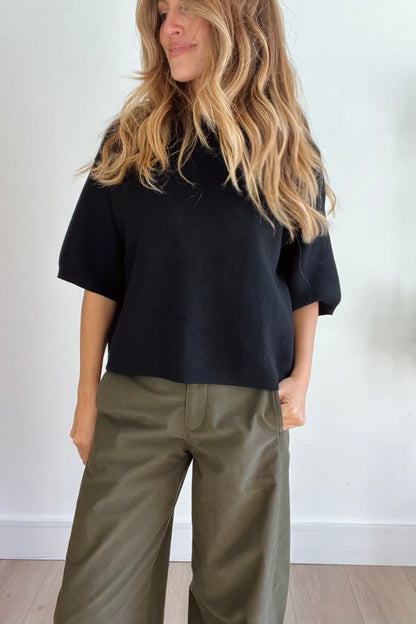 Boxy Waffle Knit Tee