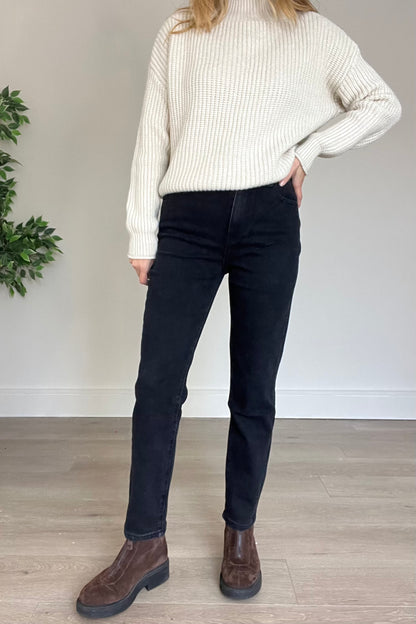 Slim Straight Washed Black Jeans