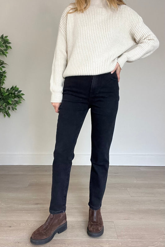 Slim Straight Washed Black Jeans