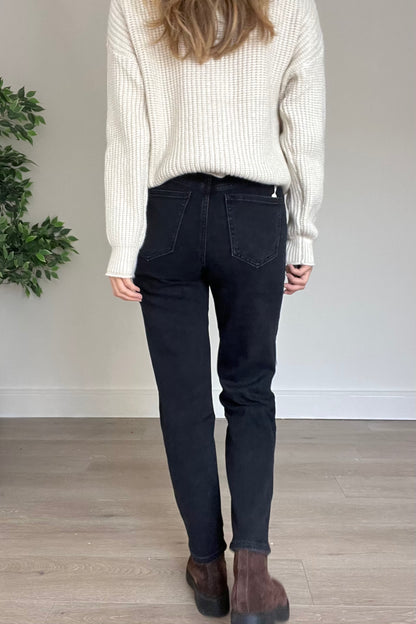 Slim Straight Washed Black Jeans