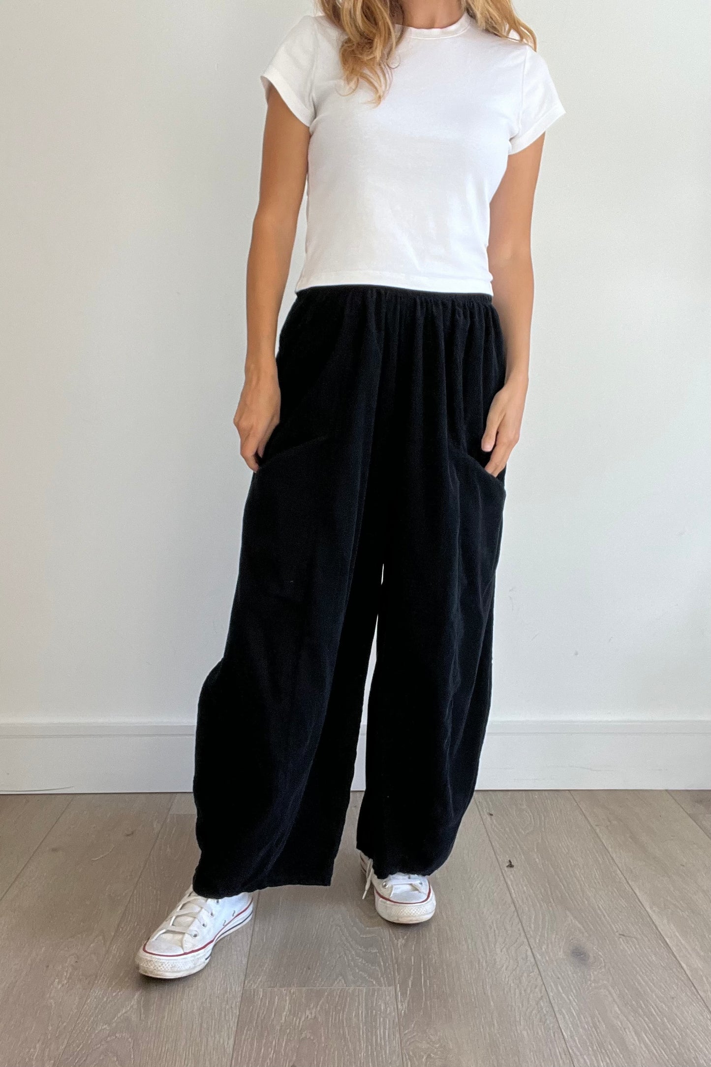 Needle Cord Barrel Leg Trousers