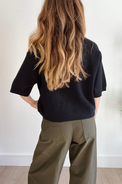 Boxy Waffle Knit Tee