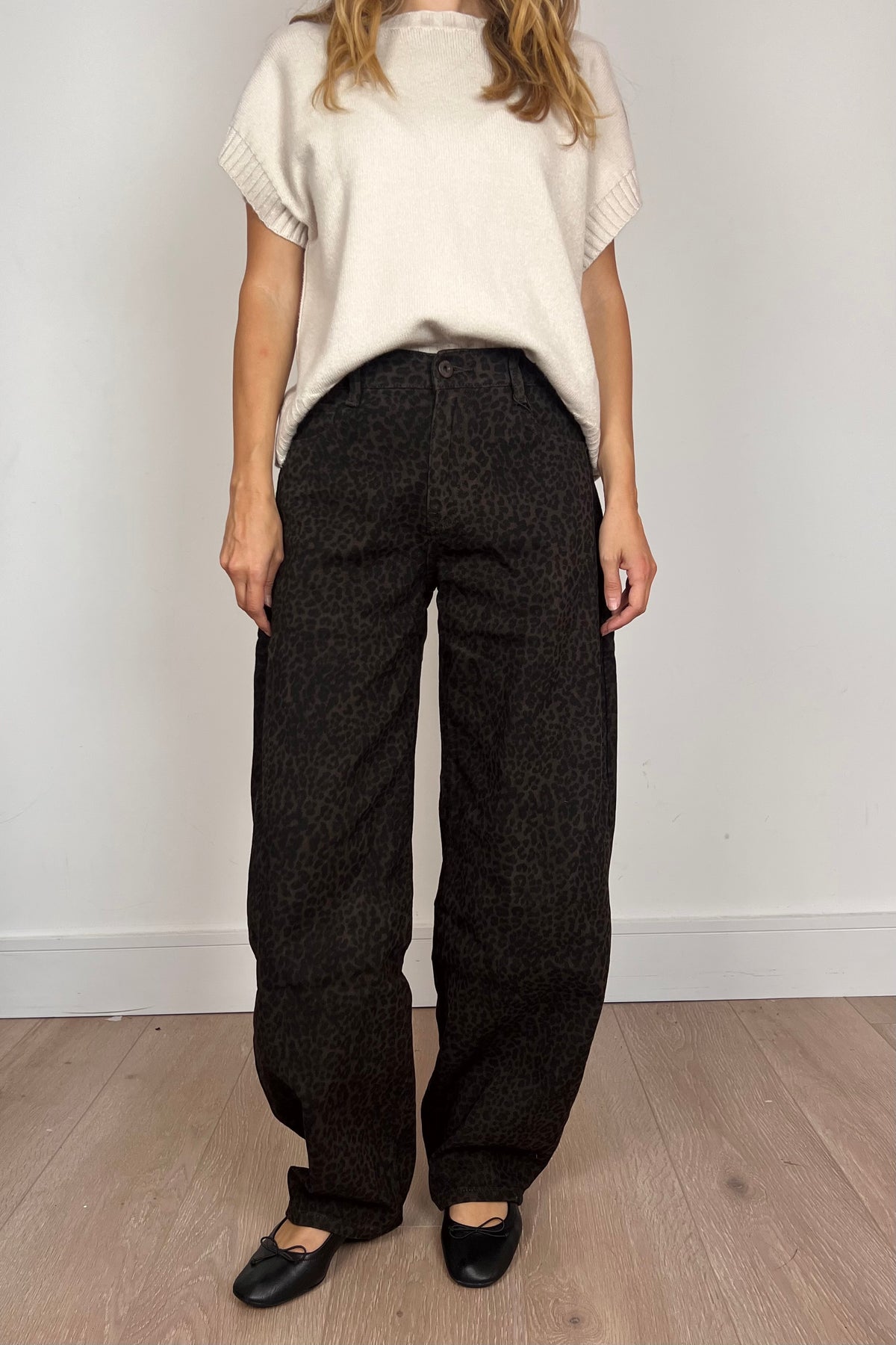Dark Brown Leopard Print Jeans