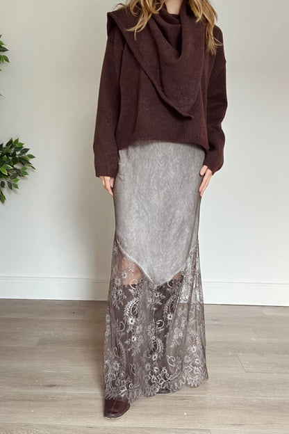 Lace Detail Maxi Skirt