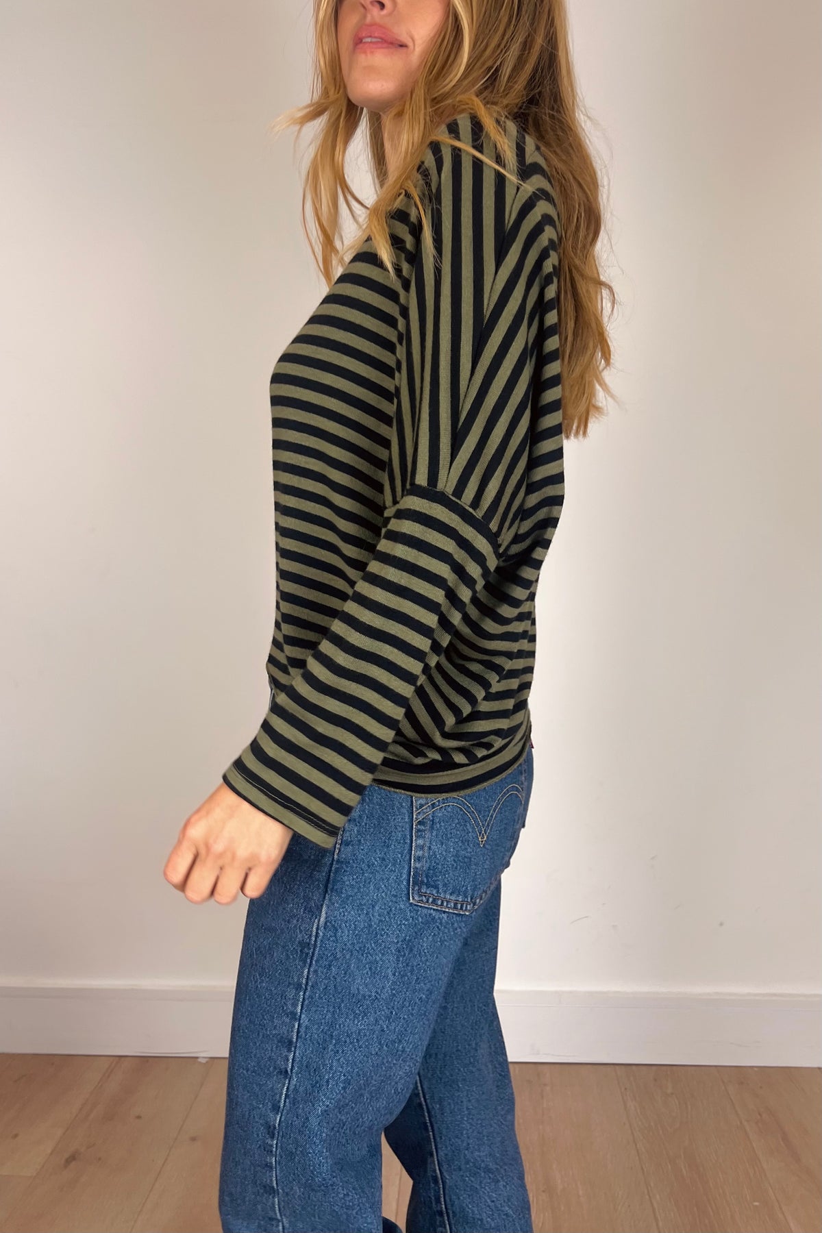 Fine Knit Soft Stripe Batwing Top (more colours)