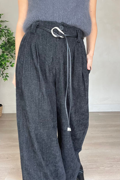 Needle Cord Wide Leg Trousers