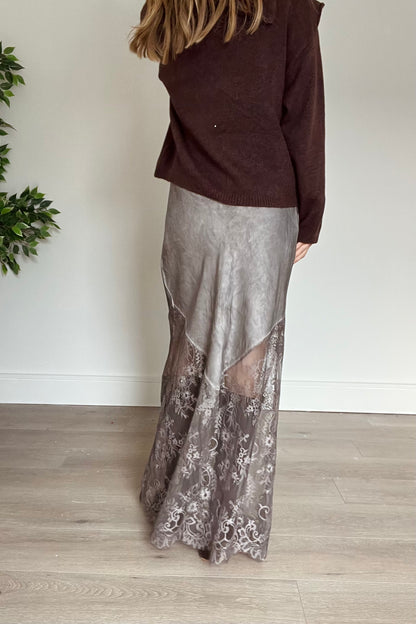 Lace Detail Maxi Skirt
