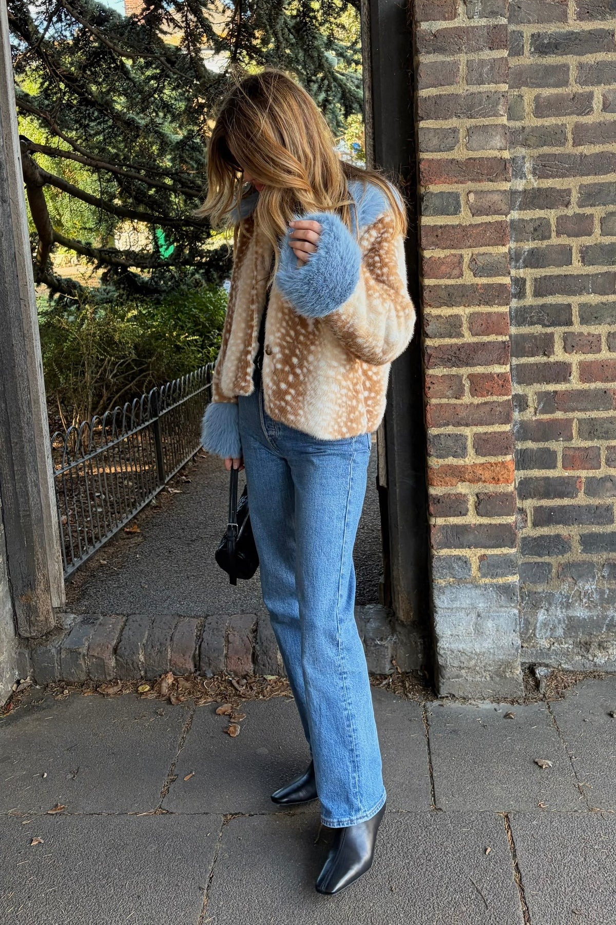 Fawn Print Jacket in Blue/Light