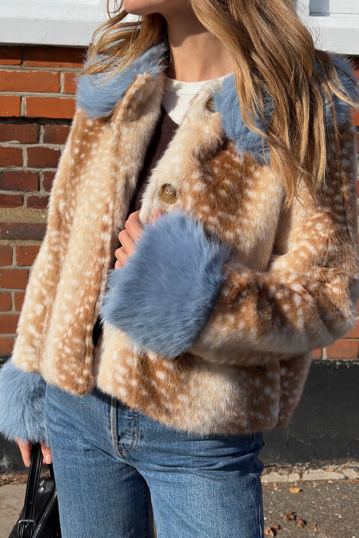 Fawn Print Jacket in Blue/Light