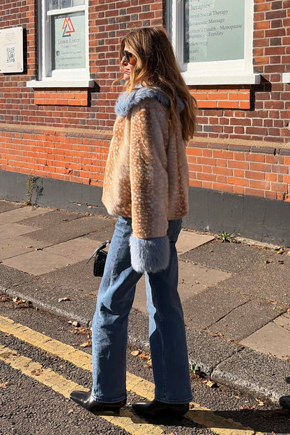 Fawn Print Jacket in Blue/Light