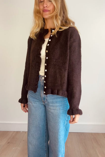 Soft Texture Wavy Edge Cardigan