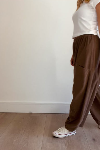 Needle Cord Barrel Leg Trousers