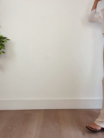 Cheesecloth Trousers in Light Beige