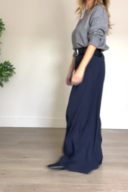 Belted Wide Leg Trousers