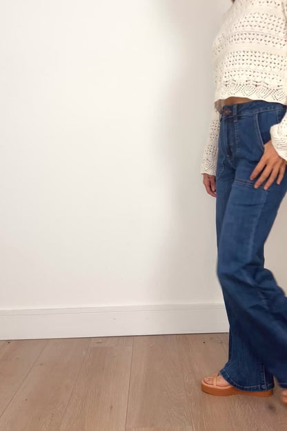The Wide Leg Toxik Jeans in a Dark Wash